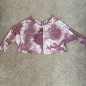 NWOT She + Sky long sleeve tie dye cropped top